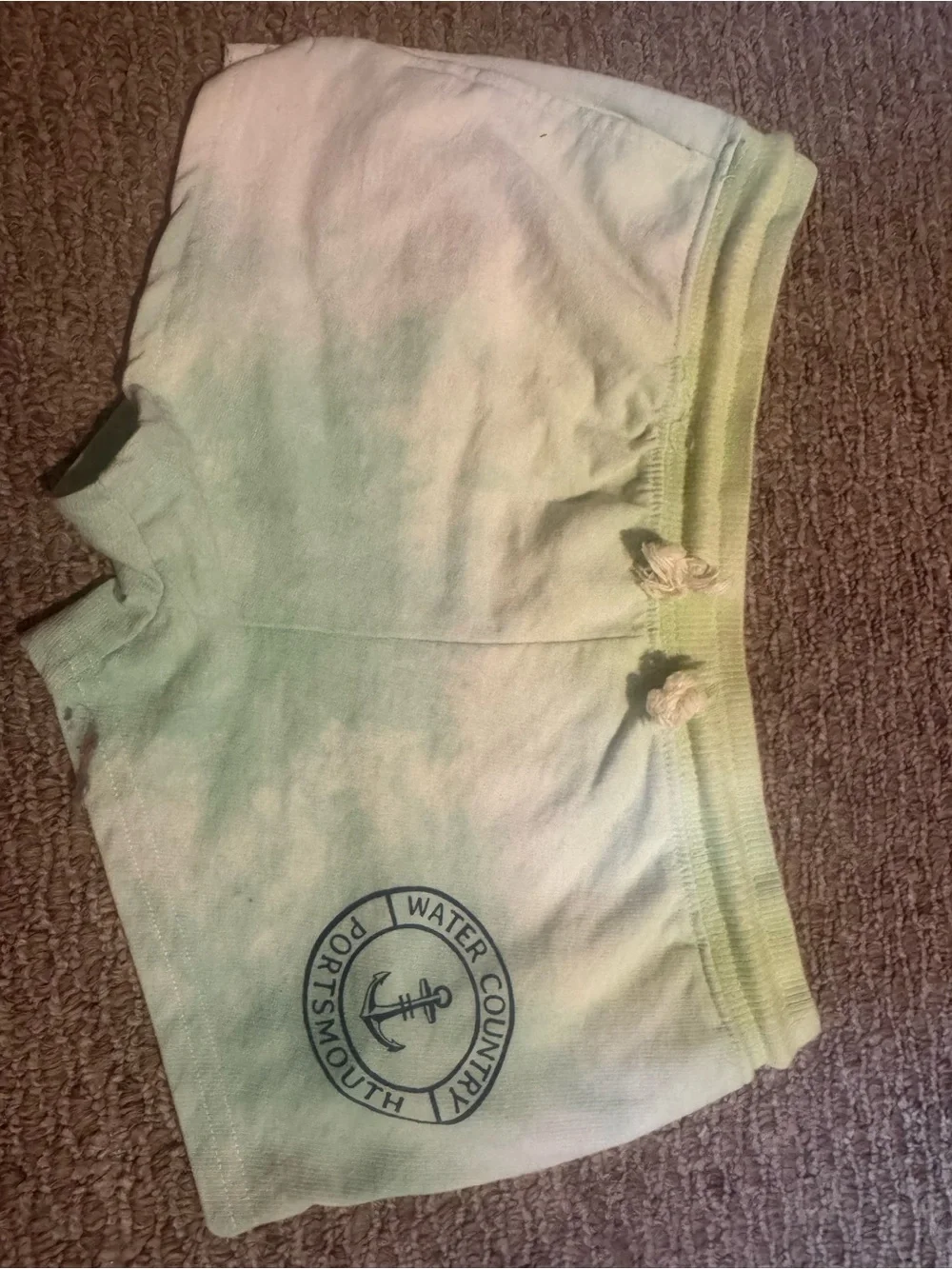 Tie-Dye Green Cotton Lounge Shorts